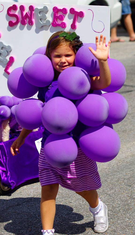 Kid in grape costume